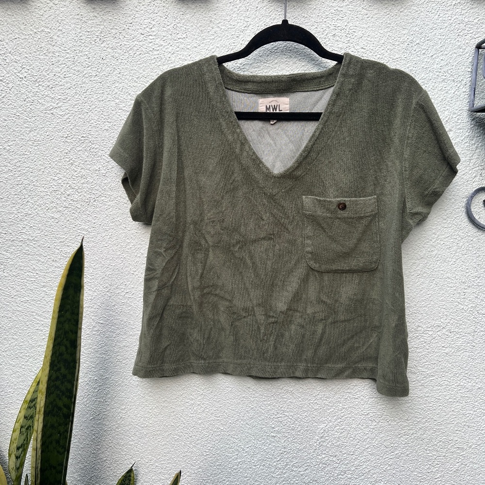Madewell MWL olive green top